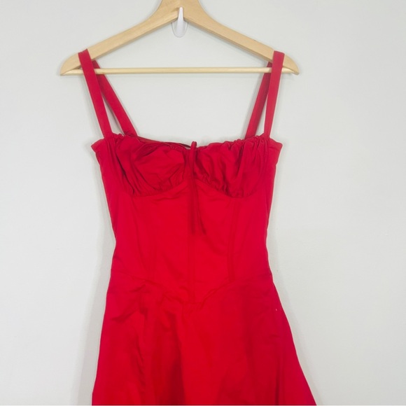 House of CB Carmen red Rose Bustier Vibrant Red Midi Dress size small plus cup - Picture 3 of 14
